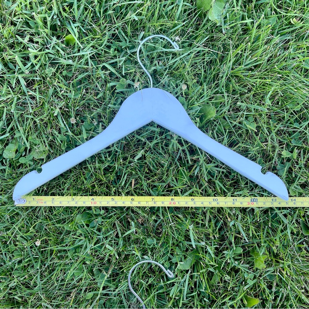 Child Size Wooden White Top Clothing Hangers set of 12